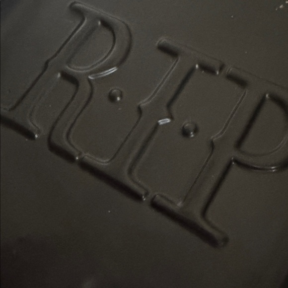 Halloween Ceramic Jack O’ Lantern Lane Black RIP Skull Tray Platter - Picture 4 of 5